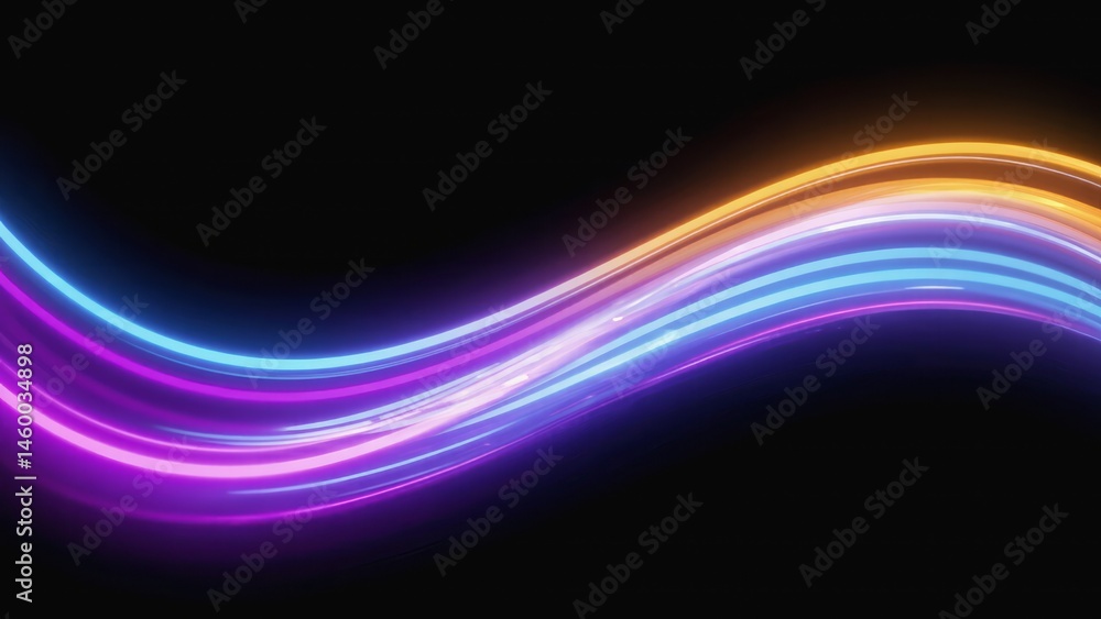Poster abstract light waves in vibrant colors creating a dynamic and modern backdrop suitable for various c