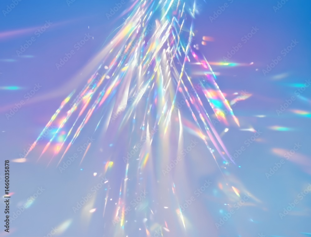 Poster abstract light rays create a colorful spectacle against a soft blue background in this stunning visu