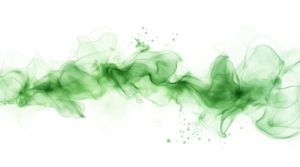 Obraz premium Abstract digital art piece that appears to be made up of green smoke or fluid. the smoke is flowing in a wave-like manner, creating a sense of movement and energy.