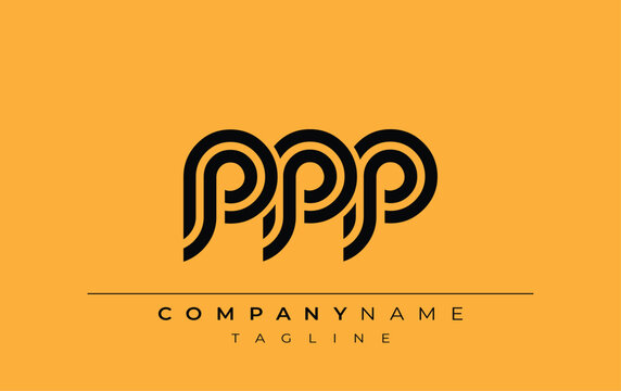 PPP Creative Unique Modern Letter Logo Design. Stylized logo featuring a unique letter design, presenting abstract minimalist aesthetics and modern appeal.