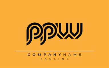 PPW Creative Unique Modern Letter Logo Design. Stylized logo featuring a unique letter design, presenting abstract minimalist aesthetics and modern appeal.