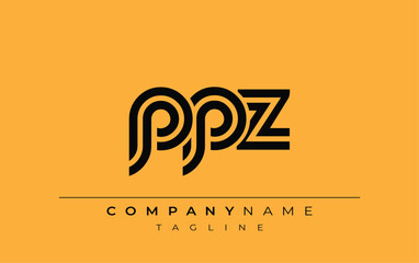 PPZ Creative Unique Modern Letter Logo Design. Stylized logo featuring a unique letter design, presenting abstract minimalist aesthetics and modern appeal.