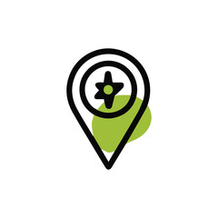   A minimalist icon design with location.