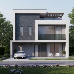 3d render of a modern building
