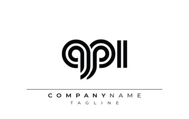 QPI Creative Unique Modern Letter Logo Design. Stylized logo featuring a unique letter design, presenting abstract minimalist aesthetics and modern appeal.
