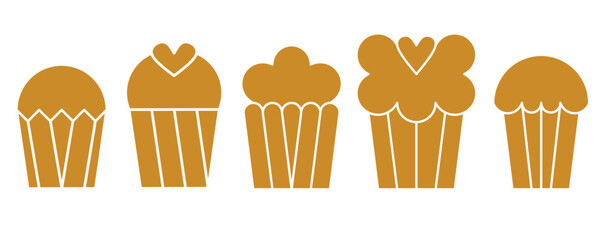 cupcake icon sheet vector sweet dessert illustration/ muffin icon sheet
