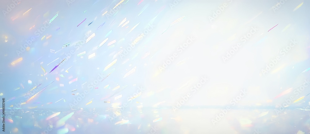 Poster abstract design featuring colorful light streaks on a soft background