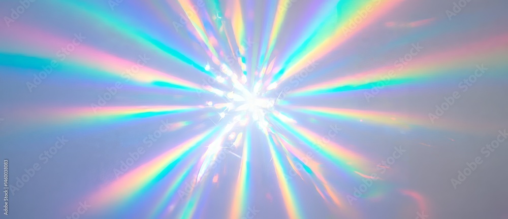 Poster abstract light rays create a colorful burst against a soft background in a unique visual display