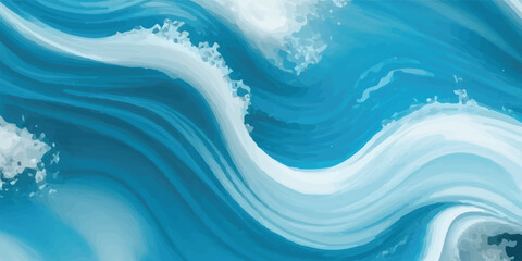 Tranquil Water Wave Background with Soft Blue and white Watercolor Texture for Elegant Ocean-Themed Designs. Perfect for Elegant and Calm Ocean-Themed Visual Design Work. 