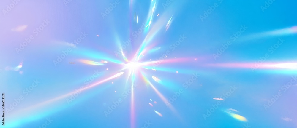 Poster vivid light bursts create an abstract background with colorful gradients and soft illumination
