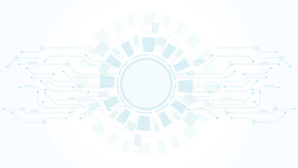 Modern technology background featuring abstract digital circuits and circular interface design ideal for tech themes and presentations without using special characters