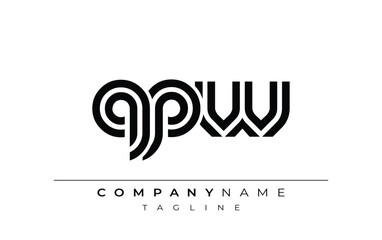 QPW Creative Unique Modern Letter Logo Design. Stylized logo featuring a unique letter design, presenting abstract minimalist aesthetics and modern appeal.