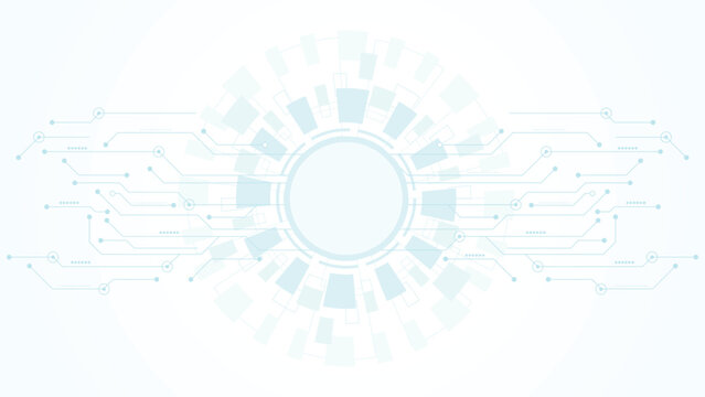 Modern technology background featuring abstract digital circuits and circular interface design ideal for tech themes and presentations without using special characters