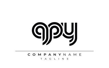 QPY Creative Unique Modern Letter Logo Design. Stylized logo featuring a unique letter design, presenting abstract minimalist aesthetics and modern appeal.