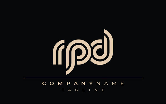 RPD Creative Unique Modern Letter Logo Design. Stylized logo featuring a unique letter design, presenting abstract minimalist aesthetics and modern appeal.