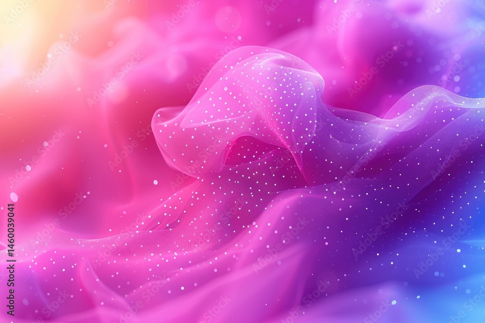 Poster abstract design with flowing colors and sparkling details.