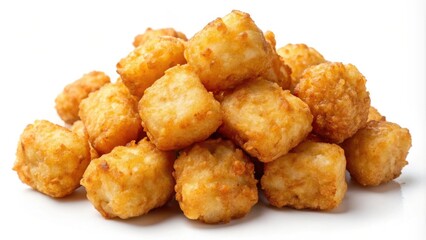 A heap of crispy golden brown potato bites, perfect for dipping or enjoying as a snack