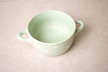 Close up of empty soup bowl, concept of nutrition and healthy cooking