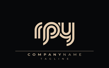 RPY Creative Unique Modern Letter Logo Design. Stylized logo featuring a unique letter design, presenting abstract minimalist aesthetics and modern appeal.