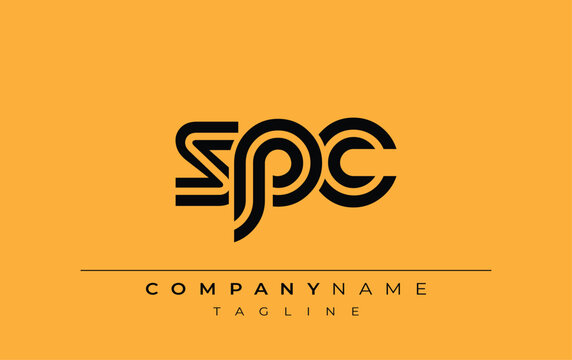 SPC Creative Unique Modern Letter Logo Design. Stylized logo featuring a unique letter design, presenting abstract minimalist aesthetics and modern appeal.