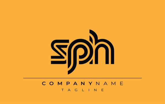 SPH Creative Unique Modern Letter Logo Design. Stylized logo featuring a unique letter design, presenting abstract minimalist aesthetics and modern appeal.
