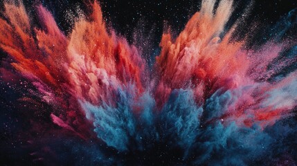 Vibrant explosion of color dust