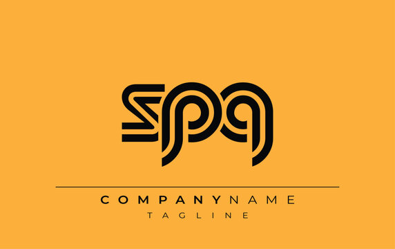 SPQ Creative Unique Modern Letter Logo Design. Stylized logo featuring a unique letter design, presenting abstract minimalist aesthetics and modern appeal.