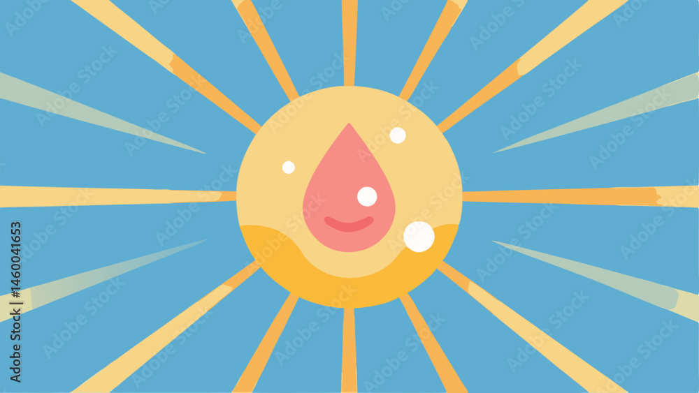 Poster glow effect an abstract representation of glowing skin after treatment featuring light rays emanatin