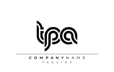 TPA Creative Unique Modern Letter Logo Design. Stylized logo featuring a unique letter design, presenting abstract minimalist aesthetics and modern appeal.