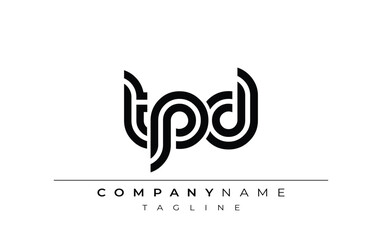 TPD Creative Unique Modern Letter Logo Design. Stylized logo featuring a unique letter design, presenting abstract minimalist aesthetics and modern appeal.
