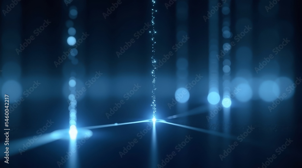 Poster vertical motion of light particles — minimal tech texture for software ui, cyber branding, and onlin