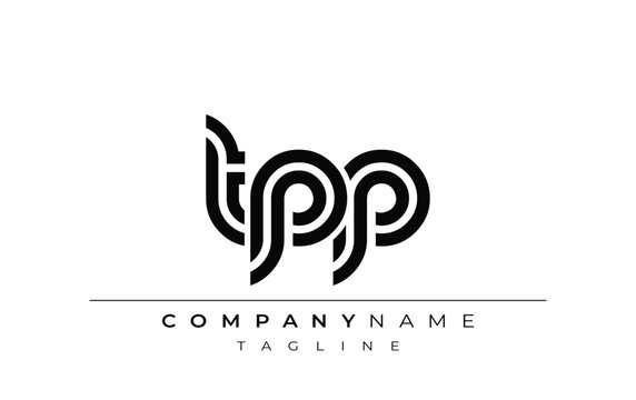 TPP Creative Unique Modern Letter Logo Design. Stylized logo featuring a unique letter design, presenting abstract minimalist aesthetics and modern appeal.