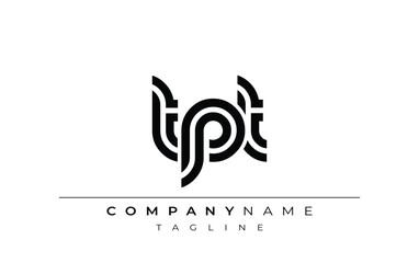 TPT Creative Unique Modern Letter Logo Design. Stylized logo featuring a unique letter design, presenting abstract minimalist aesthetics and modern appeal.