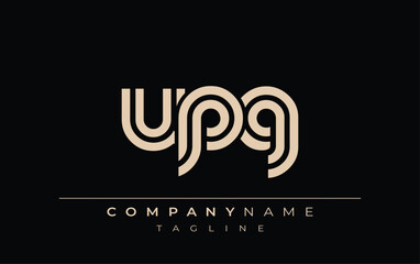UPG Creative Unique Modern Letter Logo Design. Stylized logo featuring a unique letter design, presenting abstract minimalist aesthetics and modern appeal.