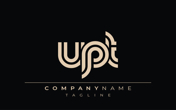 UPT Creative Unique Modern Letter Logo Design. Stylized logo featuring a unique letter design, presenting abstract minimalist aesthetics and modern appeal.