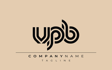 VPB Creative Unique Modern Letter Logo Design. Stylized logo featuring a unique letter design, presenting abstract minimalist aesthetics and modern appeal.