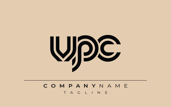 VPC Creative Unique Modern Letter Logo Design. Stylized logo featuring a unique letter design, presenting abstract minimalist aesthetics and modern appeal.