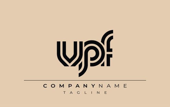 VPF Creative Unique Modern Letter Logo Design. Stylized logo featuring a unique letter design, presenting abstract minimalist aesthetics and modern appeal.