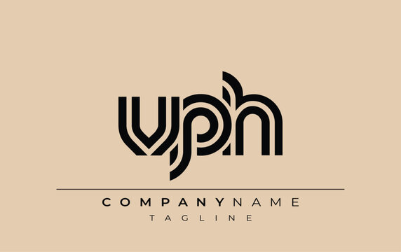 VPH Creative Unique Modern Letter Logo Design. Stylized logo featuring a unique letter design, presenting abstract minimalist aesthetics and modern appeal.