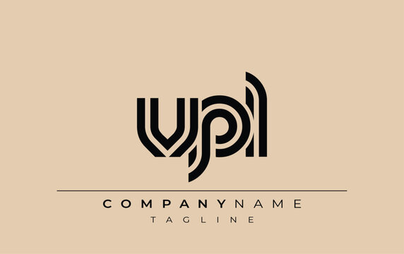 VPL Creative Unique Modern Letter Logo Design. Stylized logo featuring a unique letter design, presenting abstract minimalist aesthetics and modern appeal.