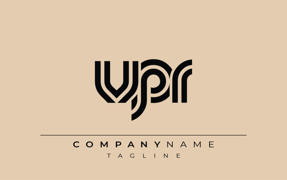 VPR Creative Unique Modern Letter Logo Design. Stylized logo featuring a unique letter design, presenting abstract minimalist aesthetics and modern appeal.