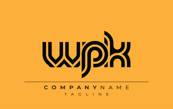 WPK Creative Unique Modern Letter Logo Design. Stylized logo featuring a unique letter design, presenting abstract minimalist aesthetics and modern appeal.