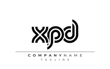 XPD Creative Unique Modern Letter Logo Design. Stylized logo featuring a unique letter design, presenting abstract minimalist aesthetics and modern appeal.