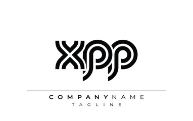 XPP Creative Unique Modern Letter Logo Design. Stylized logo featuring a unique letter design, presenting abstract minimalist aesthetics and modern appeal.
