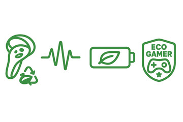 XR-eco icons showing shell, wave, bar, coin, badge