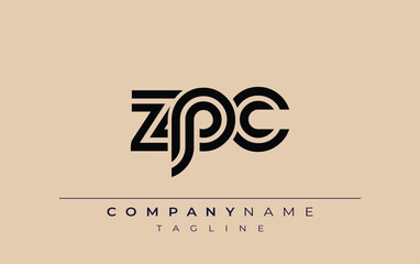 ZPC Creative Unique Modern Letter Logo Design. Stylized logo featuring a unique letter design, presenting abstract minimalist aesthetics and modern appeal.