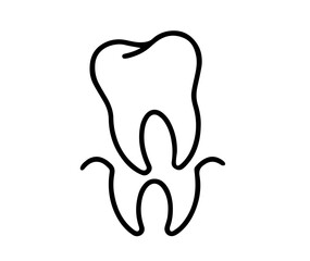 Tooth with Crown and Roots, Representing Dental Anatomy, Oral Health, Tooth Structure, Dentistry Education, Medical Diagram for Dental Care, Treatment