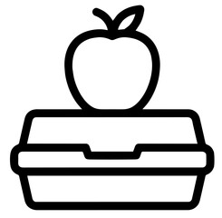 Lunchbox with Apple, Healthy Meal Storage, School or Office Lunches, Portable Food Container, Nutrition on the Go, and Practical Daily Eating Habits