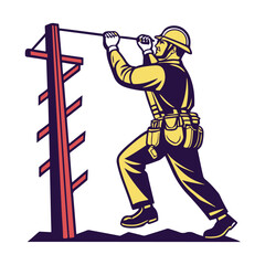 Vector art of a power lineman hard hat