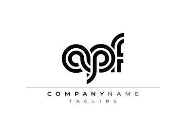 APF Creative Unique Modern Letter Logo Design. Stylized logo featuring a unique letter design, presenting abstract minimalist aesthetics and modern appeal.